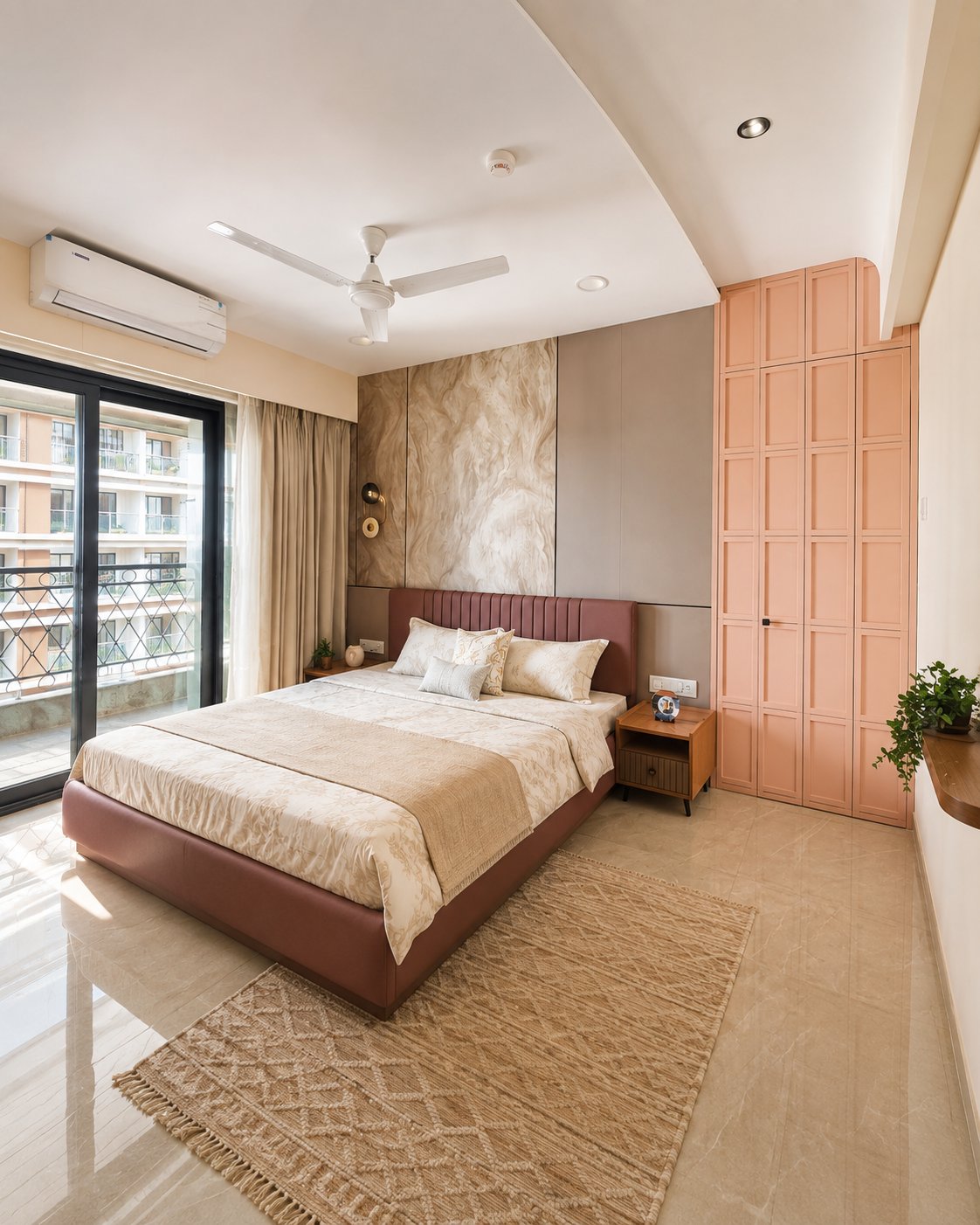 Master bedroom, blush wardrobe